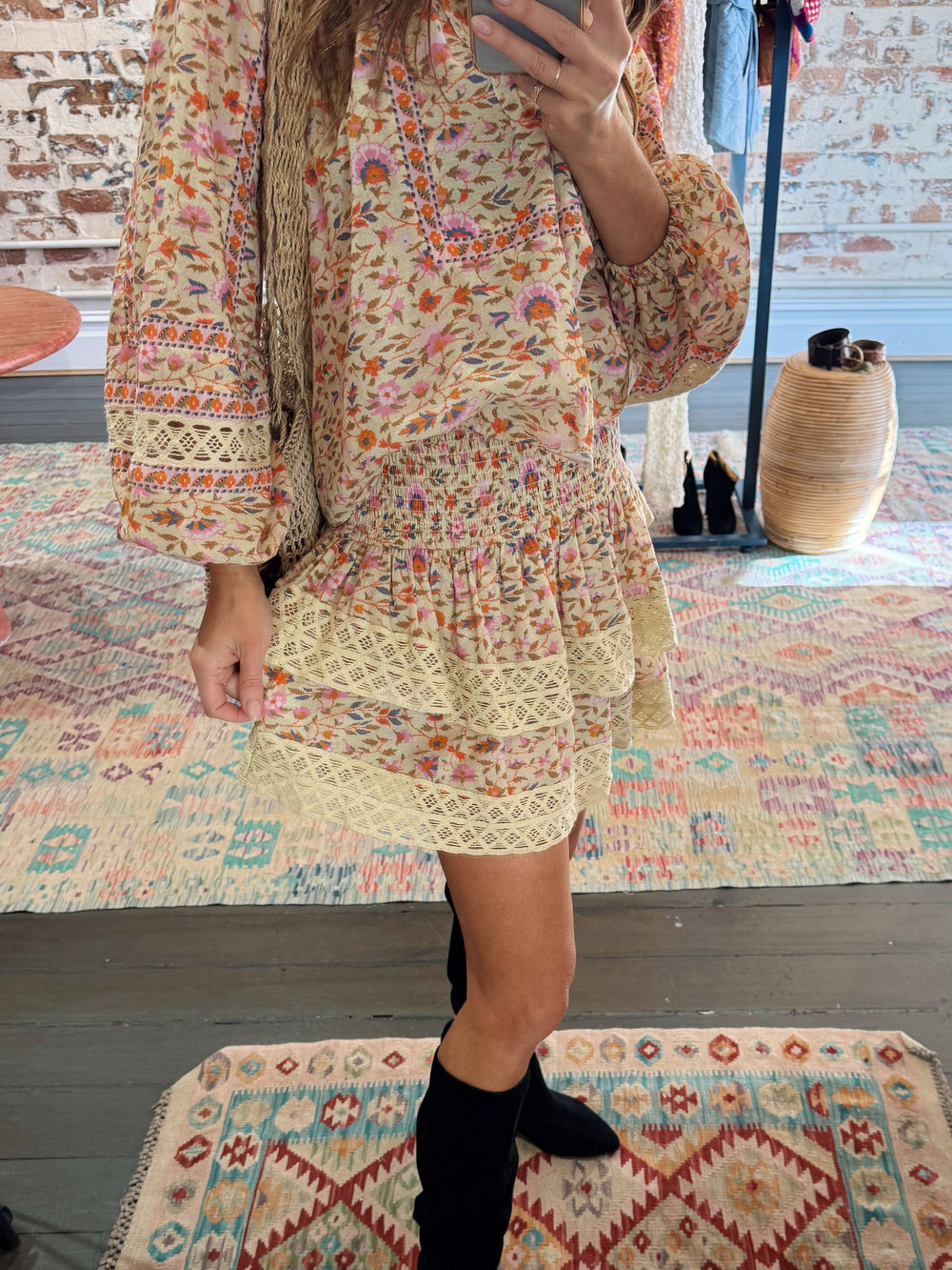 Soraya Shirred Mini Skirt | Boteh