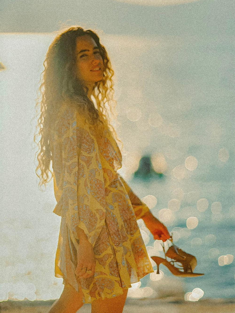 calico flared robe dress | Boteh
