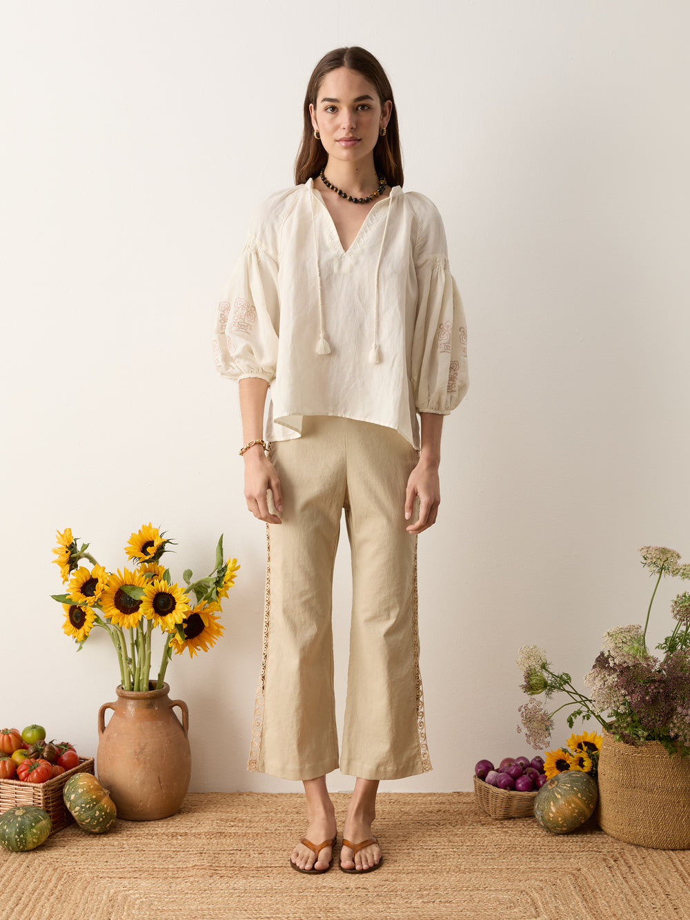 malissa embroidered blouse creme | Boteh