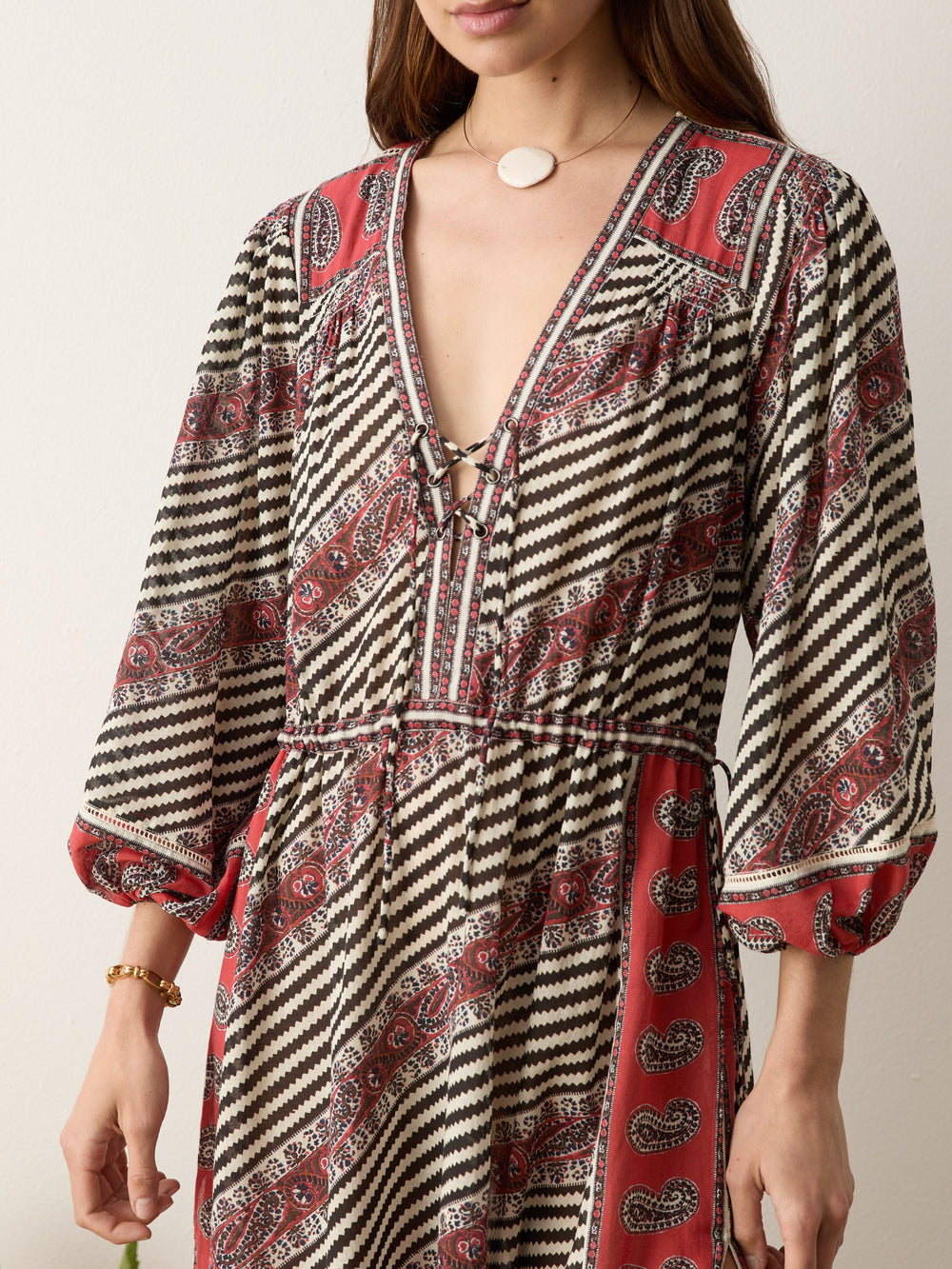 marquee lace up maxi smock dress | Boteh