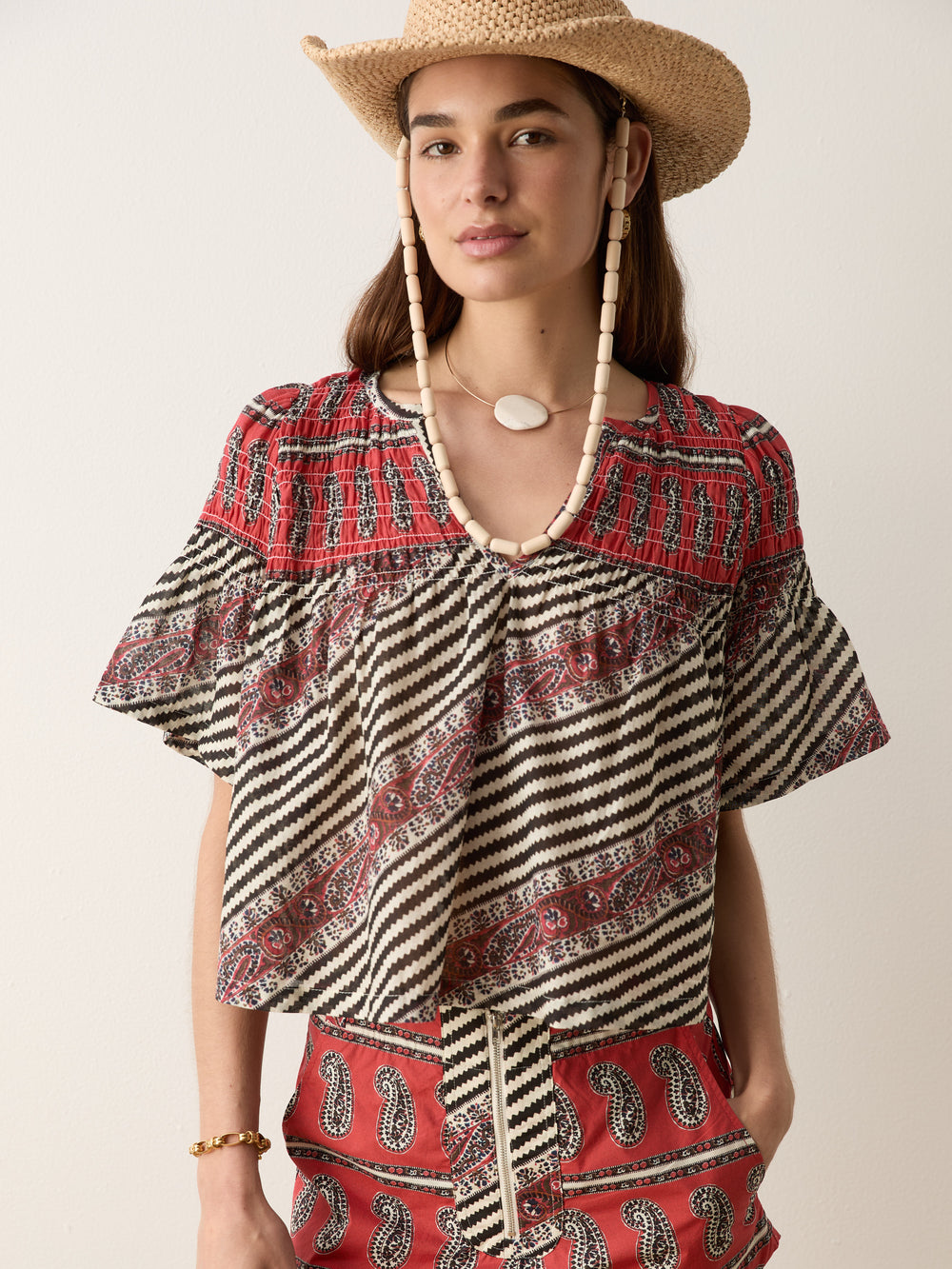 marquee fluted blouse
