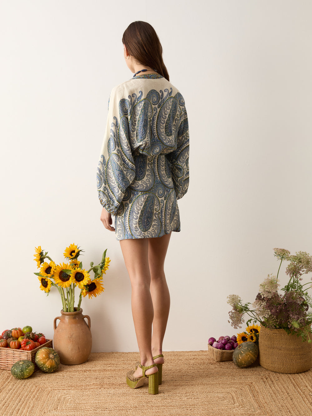 arcadia paisley mini robe dress | Boteh
