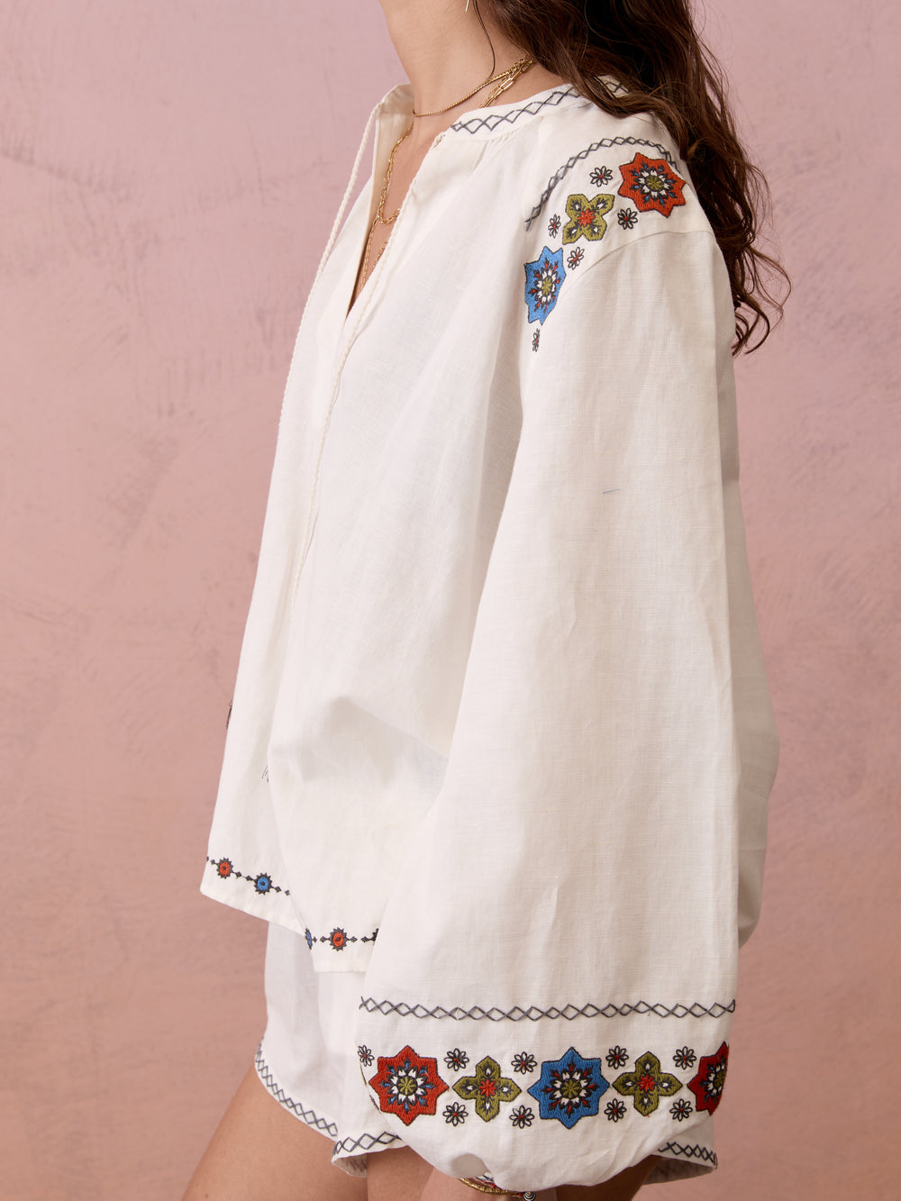 Castela Embroidered Smock blouse | Boteh