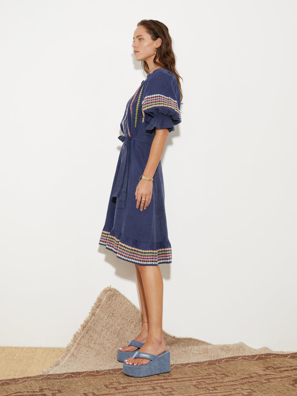 Jeanne Embroidered Smock Dress | Boteh