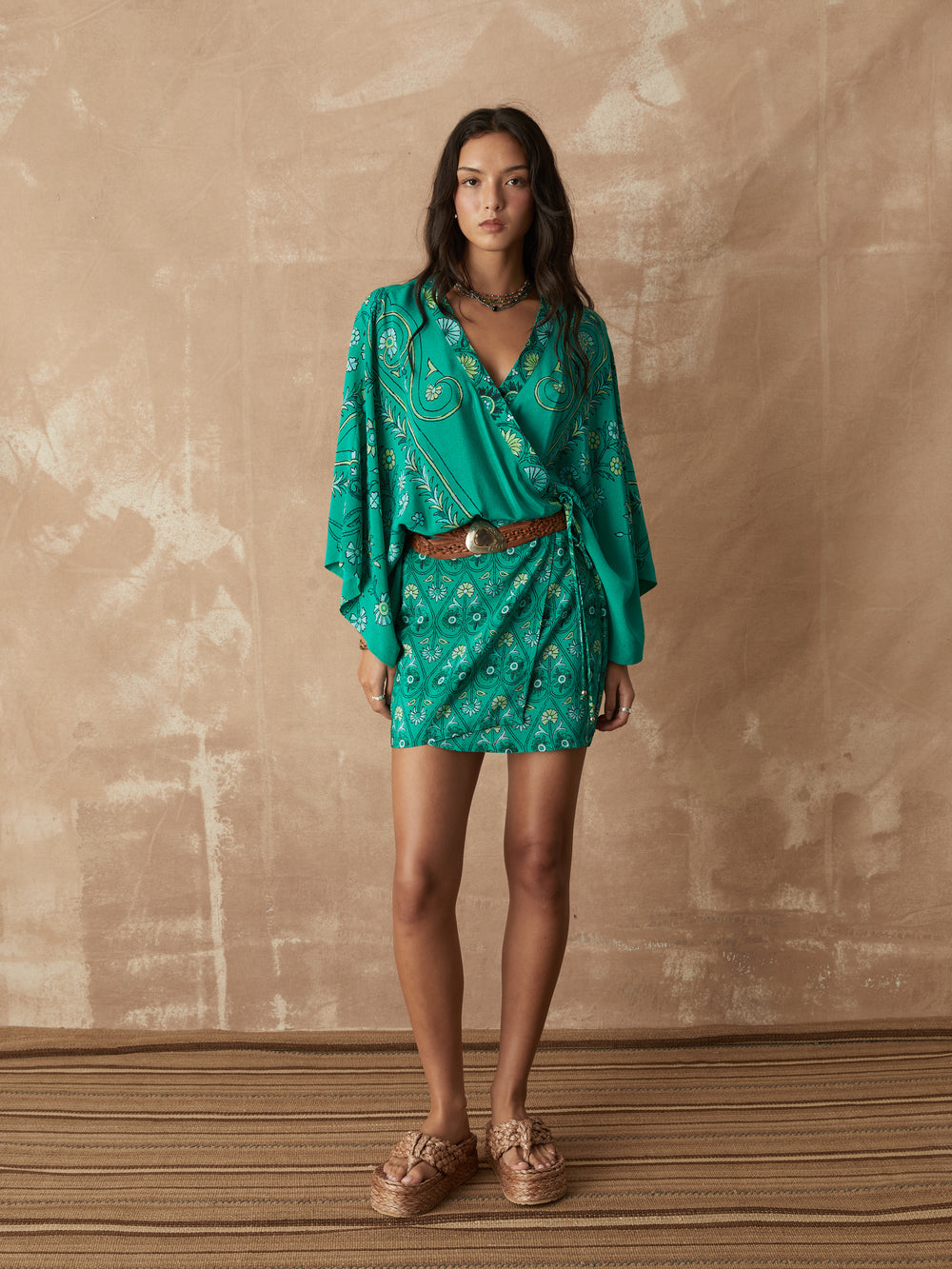 darjeeling silk robe mini dress | Boteh