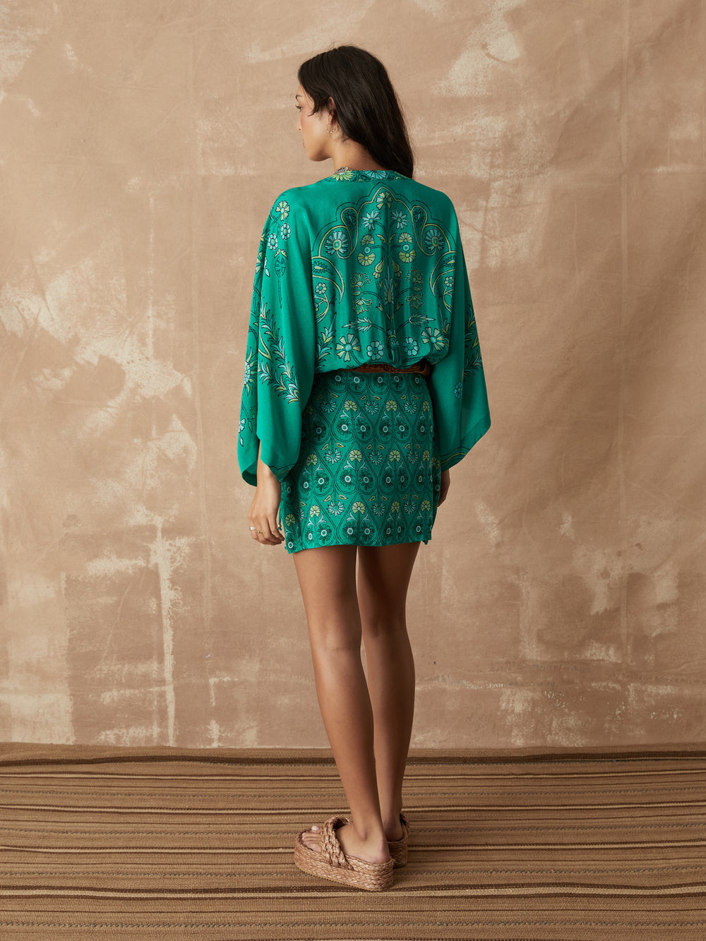 darjeeling silk robe mini dress | Boteh