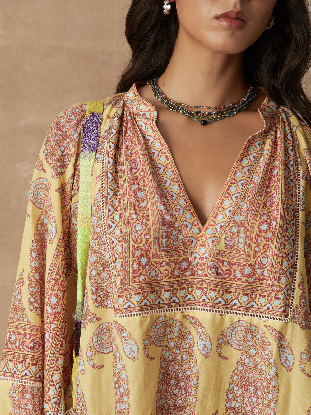 calico framed smock blouse | Boteh