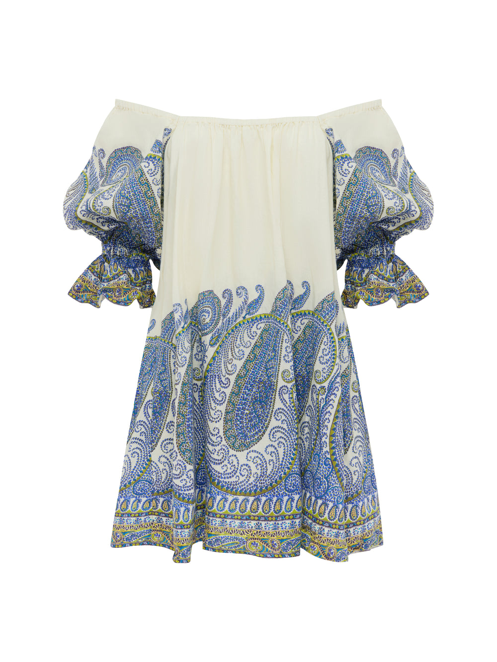 arcadia paisley puff sleeve mini dress | Boteh