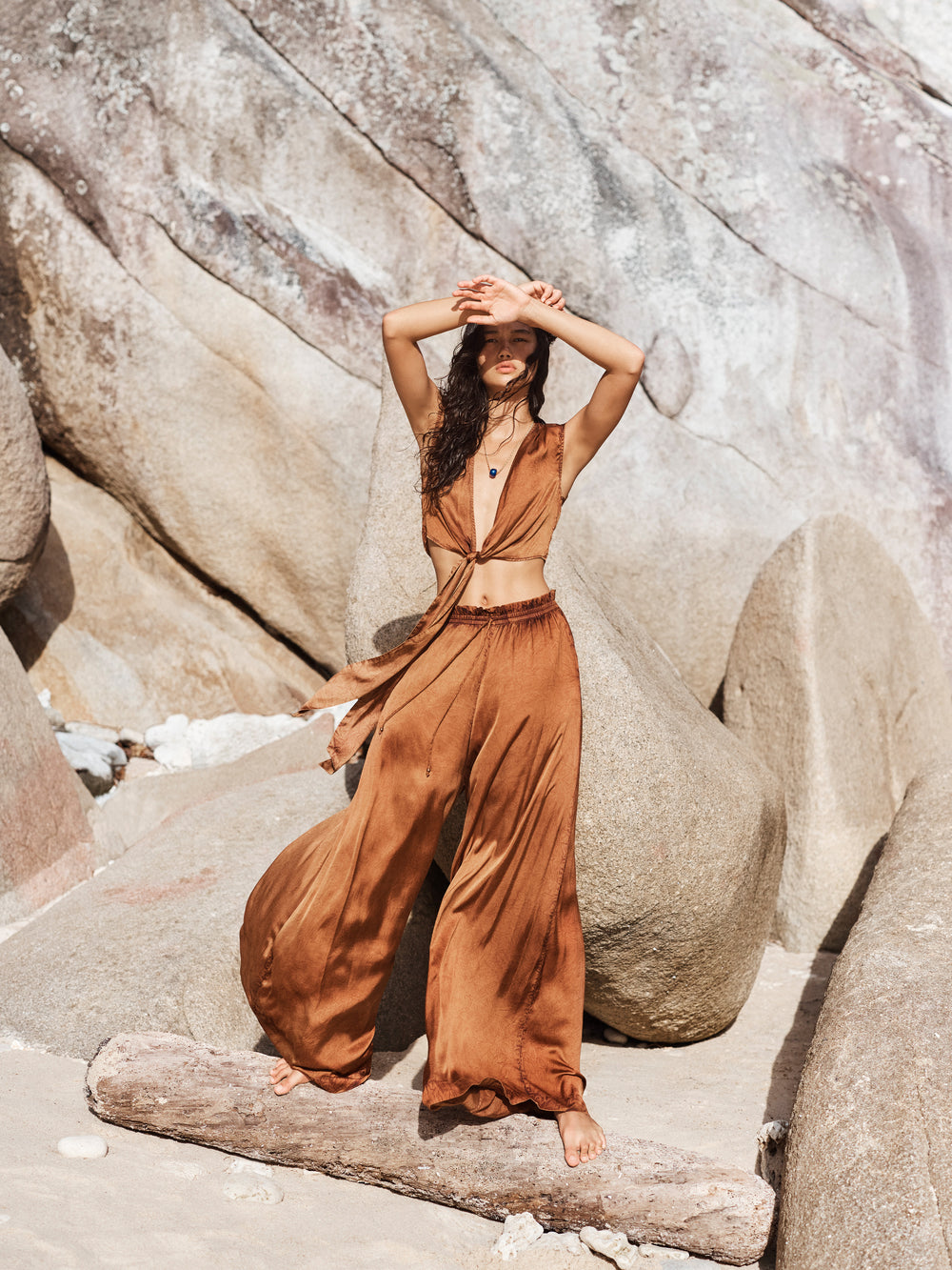 Lustre Tie Front Top | Boteh