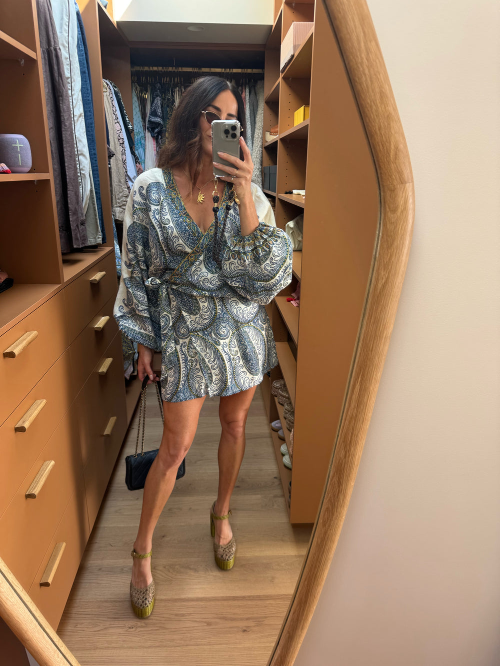 arcadia paisley mini robe dress | Boteh