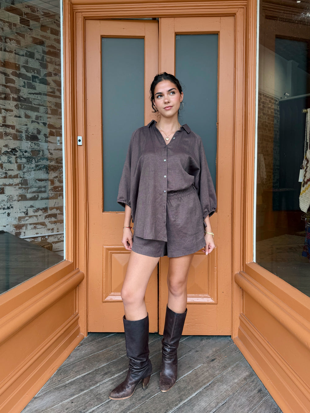 La Ponche Shirt Mocha | Boteh