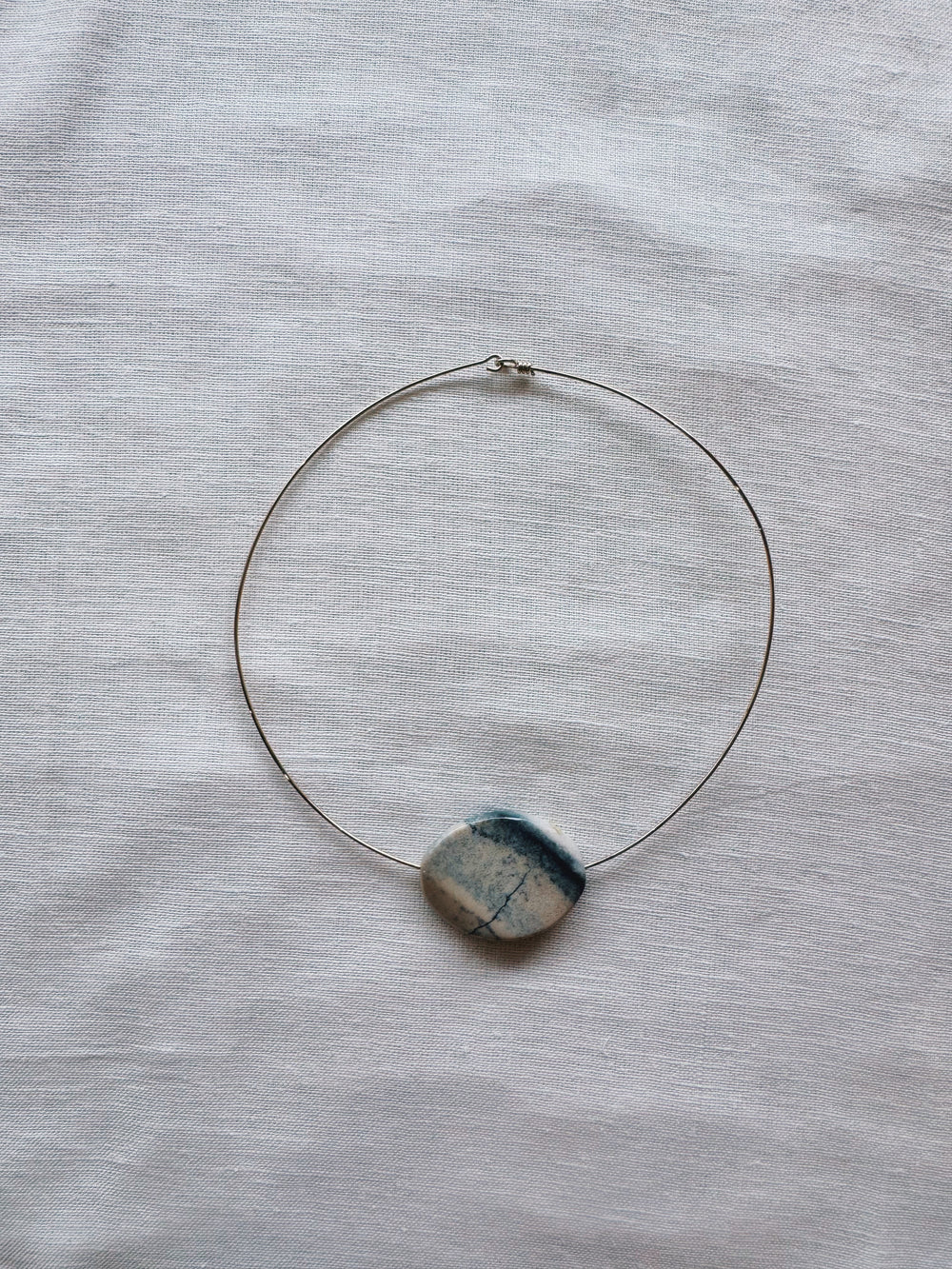 athena & co gem collar necklace silver agate