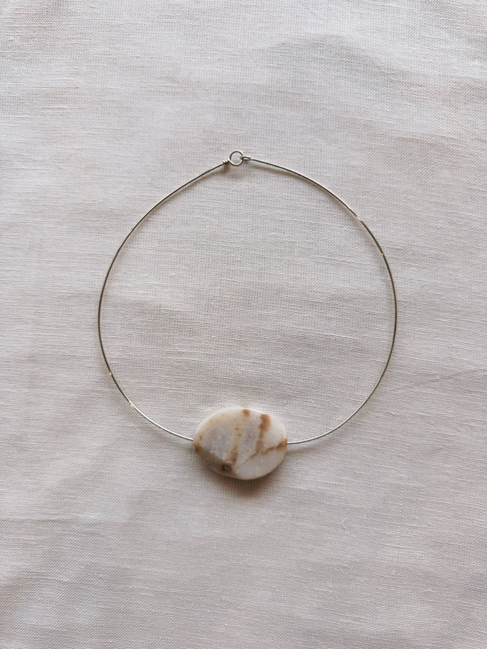 athena & co gem collar necklace silver natural | Boteh