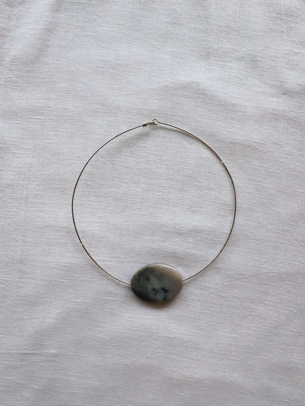 athena & co gem collar necklace silver stone | Boteh